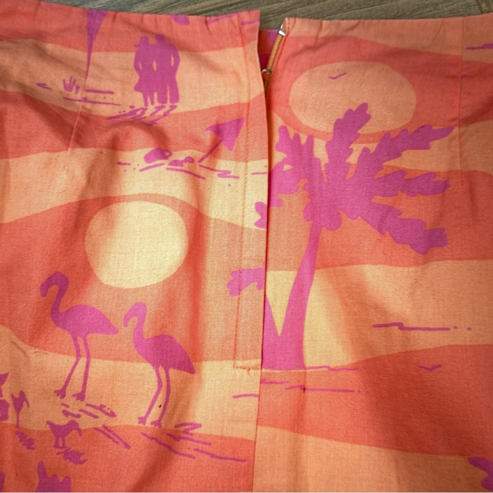 Lilly Pulitzer tropical print pink orange skirt scalloped hem size 8 Y2K - Picture 2 of 4